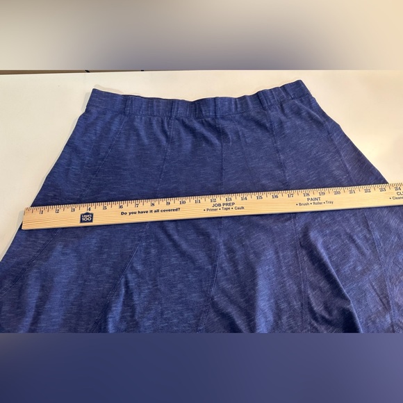 HORNY TOAD&CO ChaChaCha Skirt Blue Shadow A-Line Fluted Organic Cotton Knit - Picture 5 of 11